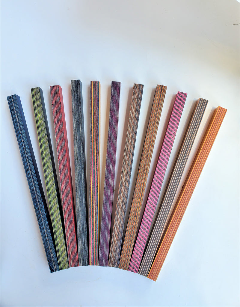 Rainbow Wood Blanks, Five ( 5 ) Sticks